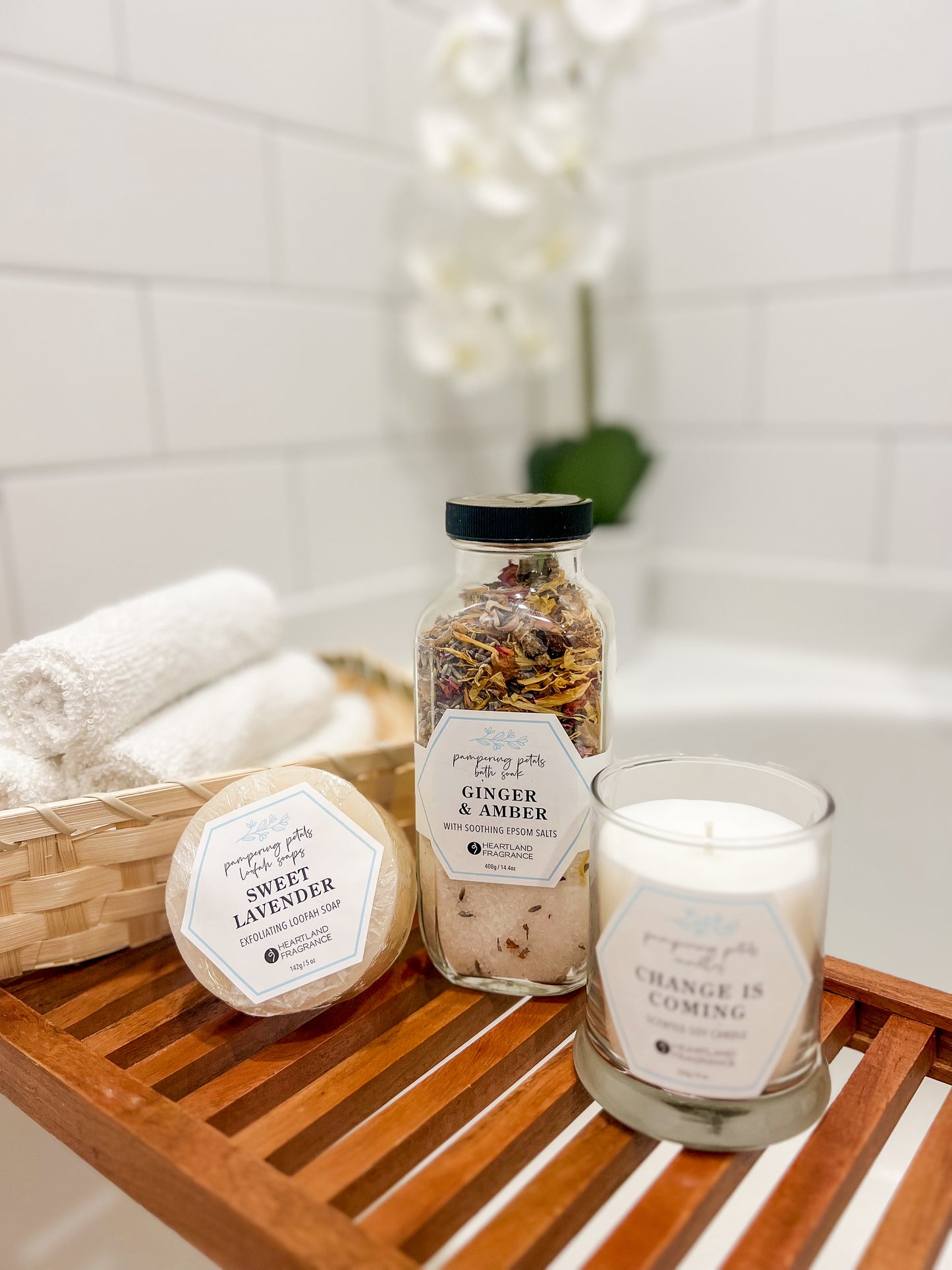 Pampering Petals Ginger Amber Soaking Salts