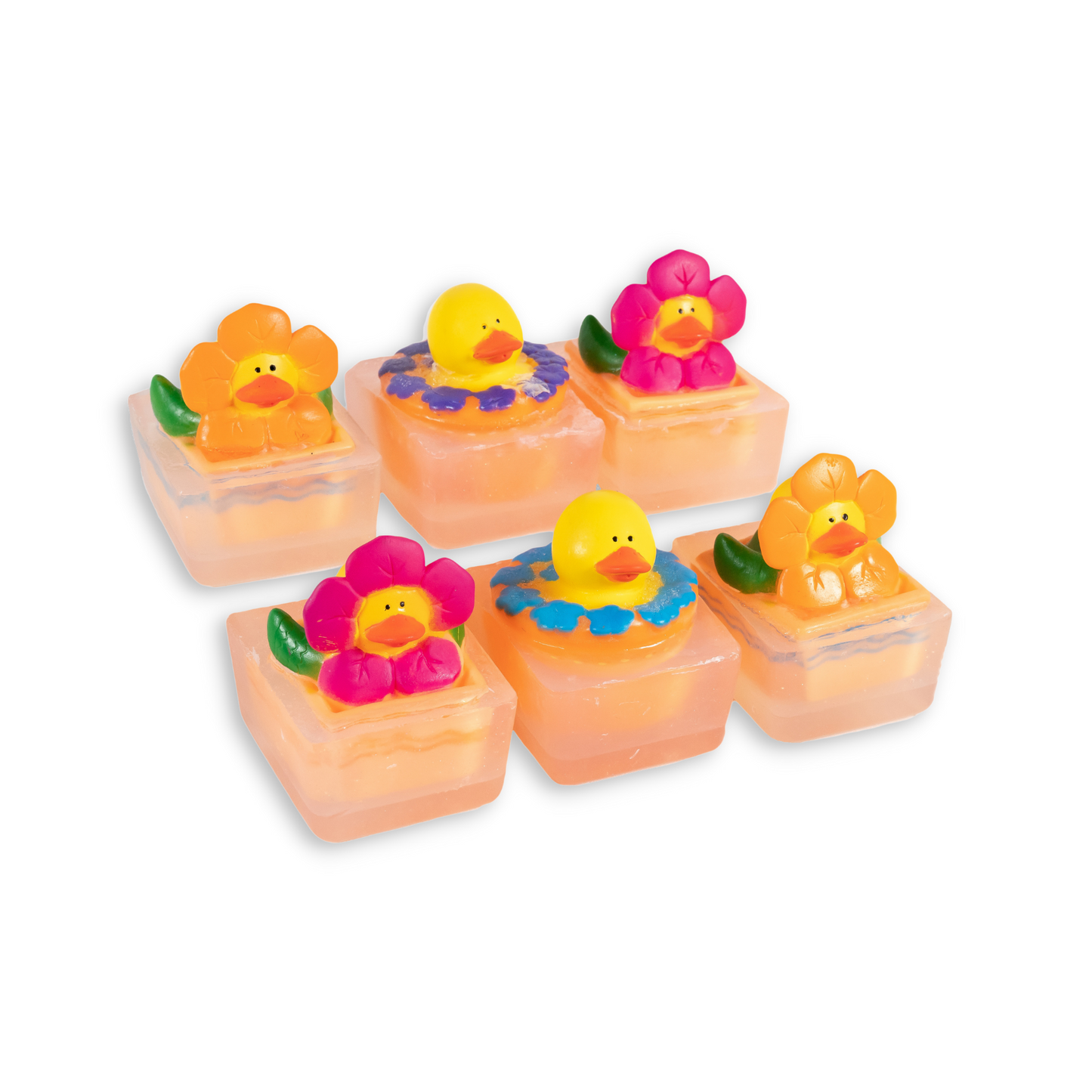 Heartland Fragrance | Spring Flowers Duck Toy | Handmade Duck Soap for Kids | Mild & Moisturizing