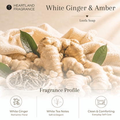White Ginger & Amber Exfoliating Loofa Bars